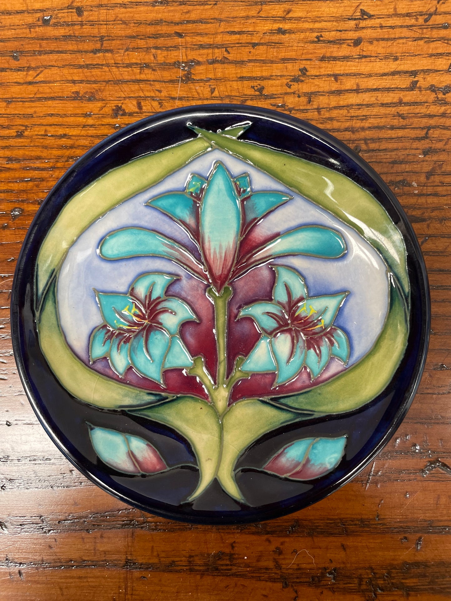 Moorcroft Hand Painted Pottery Pin Dish