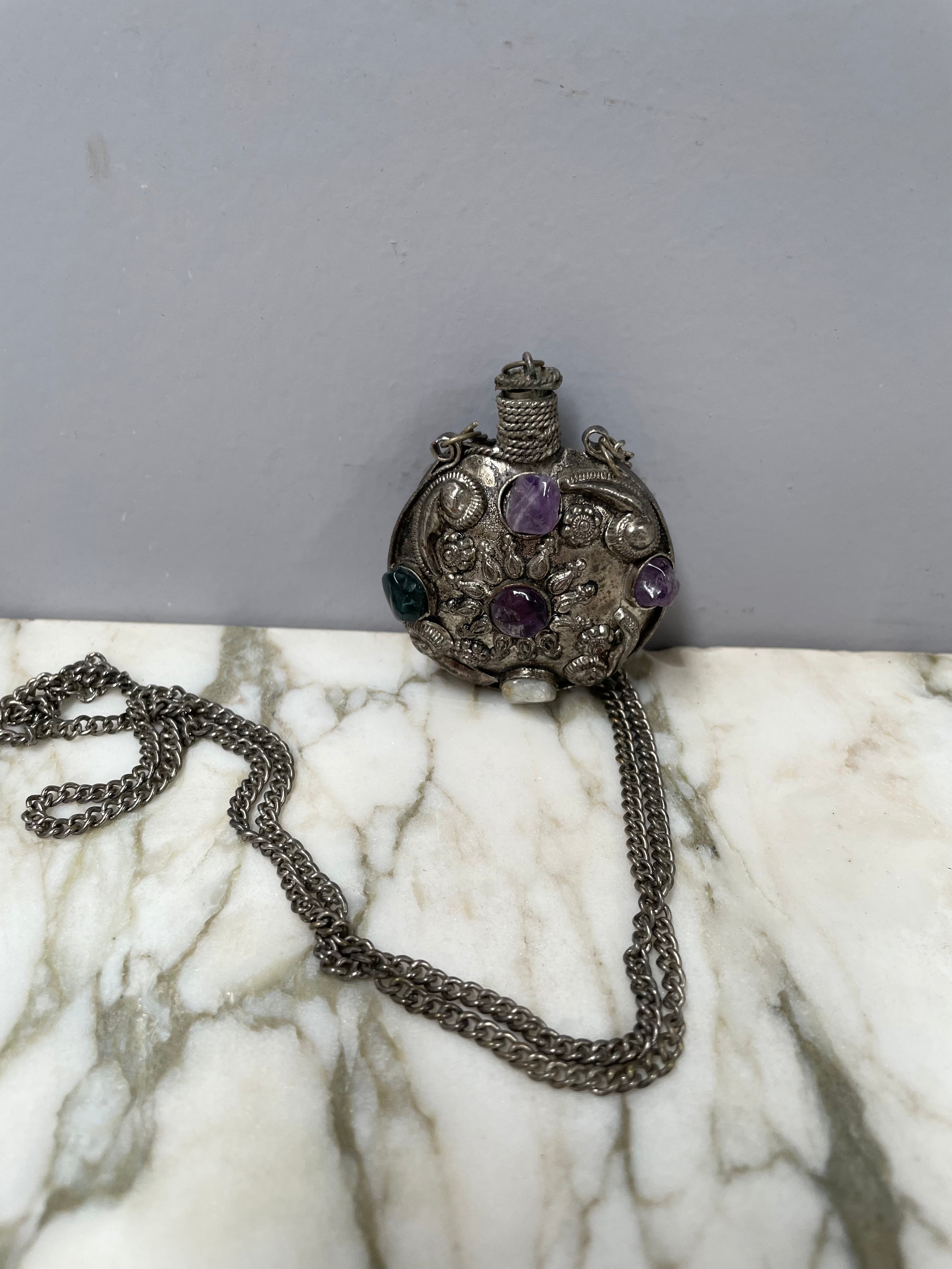 Antique Tibetan Silver Snuff Bottle | Antique & Vintage | Moonee Ponds Antiques | Australia Wide Delivery