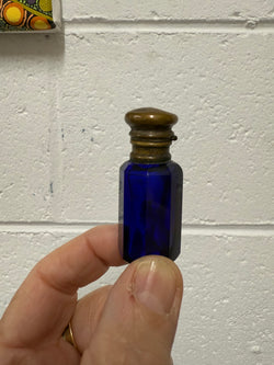 Edwardian Bristol Blue Glass Scent Bottle | Antique & Vintage | Moonee Ponds Antiques | Australia Wide Delivery