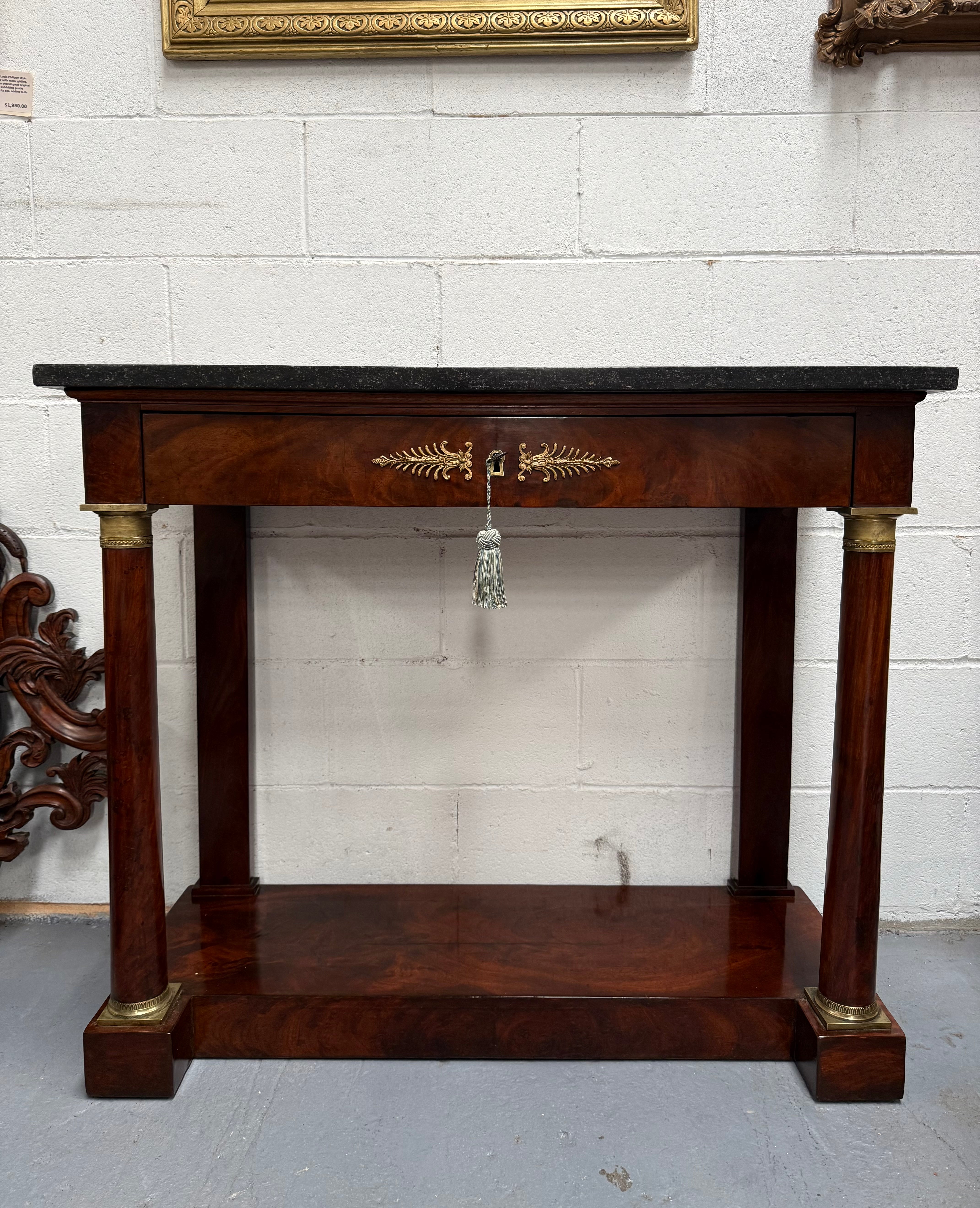 Empire Mahogany Marble Top Console Hall Table | Antique & Vintage | Moonee Ponds Antiques | Australia Wide Delivery