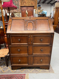 Stunning 20th Century Oak Writing Bureau Moonee Ponds Antiques