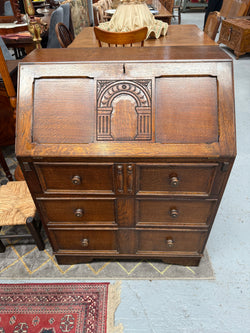 Stunning 20th Century Oak Writing Bureau Moonee Ponds Antiques
