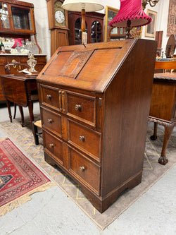 Stunning 20th Century Oak Writing Bureau Moonee Ponds Antiques