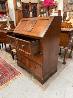 Stunning 20th Century Oak Writing Bureau Moonee Ponds Antiques