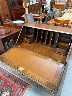 Stunning 20th Century Oak Writing Bureau Moonee Ponds Antiques