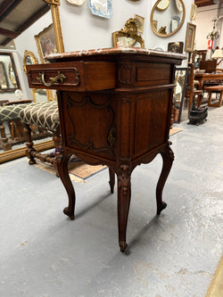 Single marble top bedside Moonee Ponds Antiques