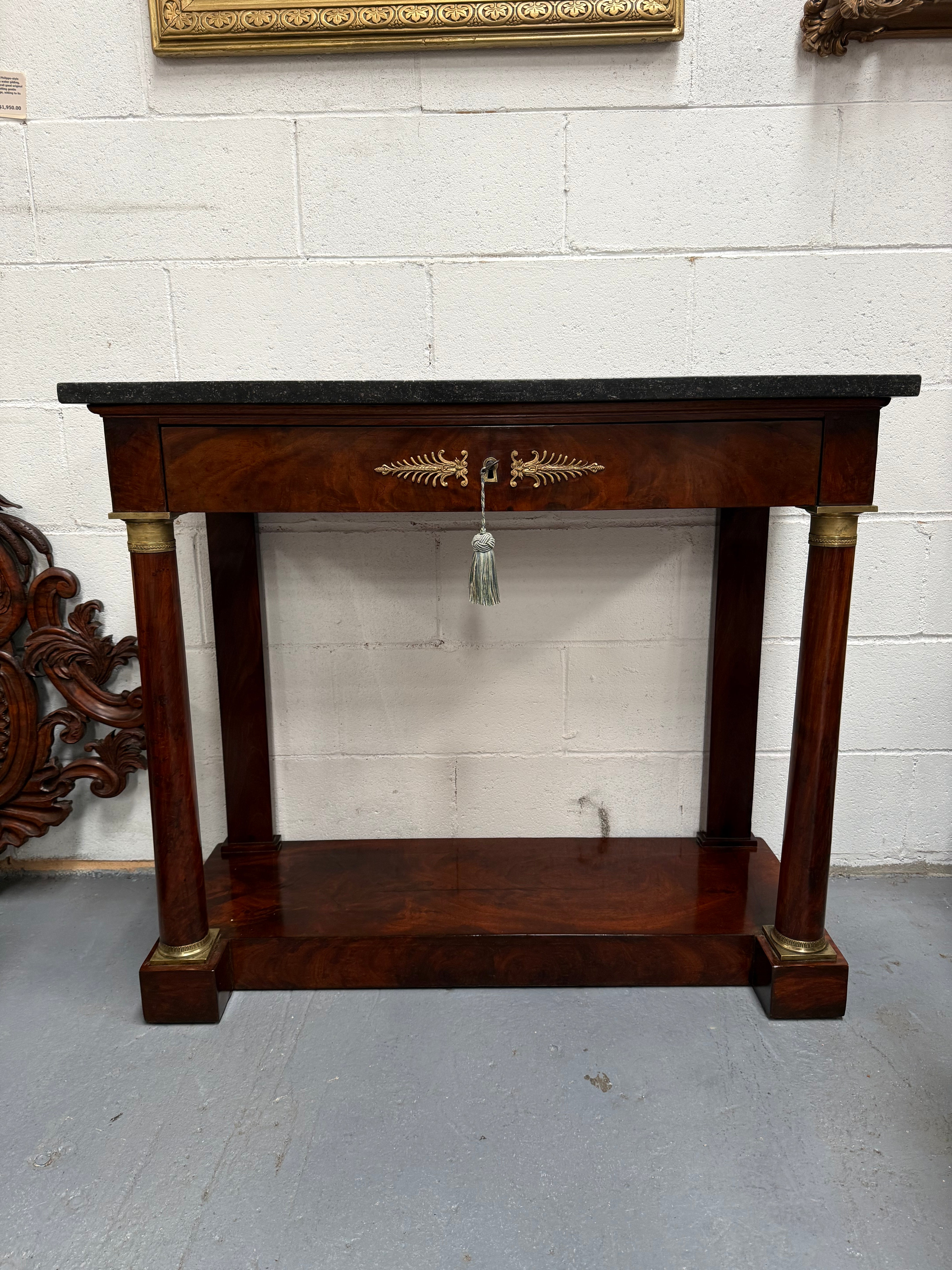 Empire Mahogany Marble Top Console Hall Table | Antique & Vintage | Moonee Ponds Antiques | Australia Wide Delivery
