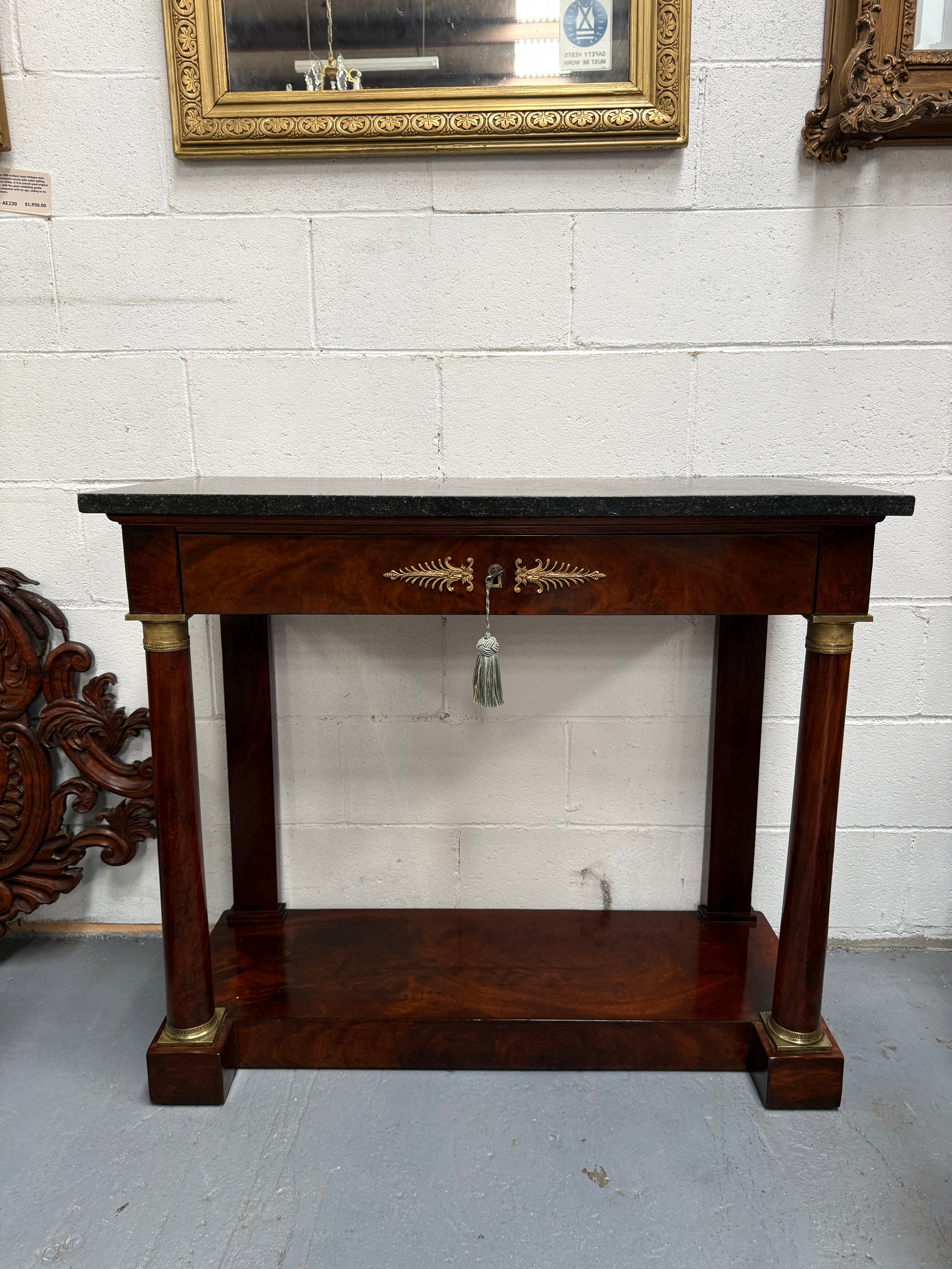 Empire Mahogany Marble Top Console Hall Table | Antique & Vintage | Moonee Ponds Antiques | Australia Wide Delivery