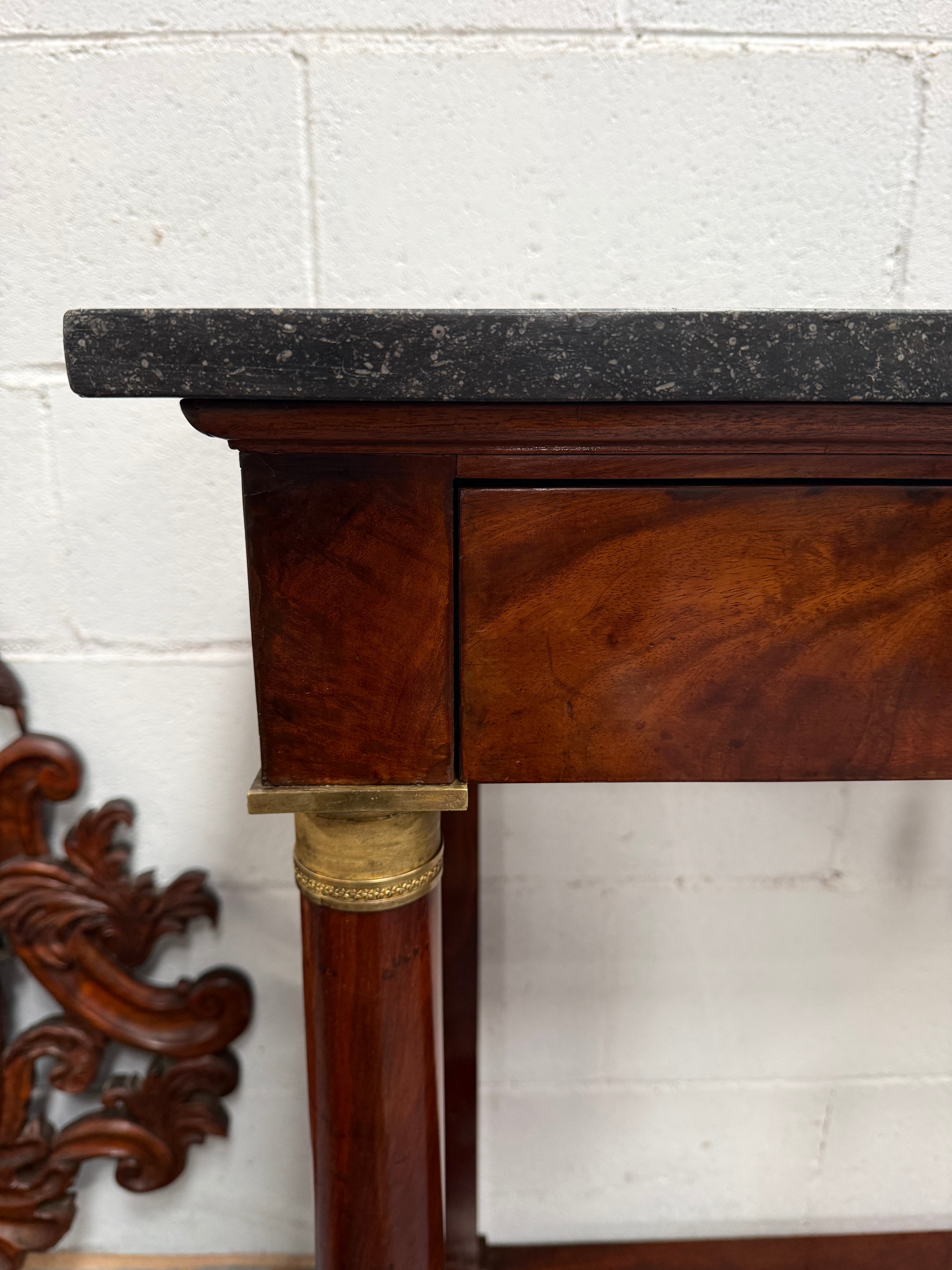 Empire Mahogany Marble Top Console Hall Table | Antique & Vintage | Moonee Ponds Antiques | Australia Wide Delivery