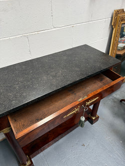 Empire Mahogany Marble Top Console Hall Table Moonee Ponds Antiques