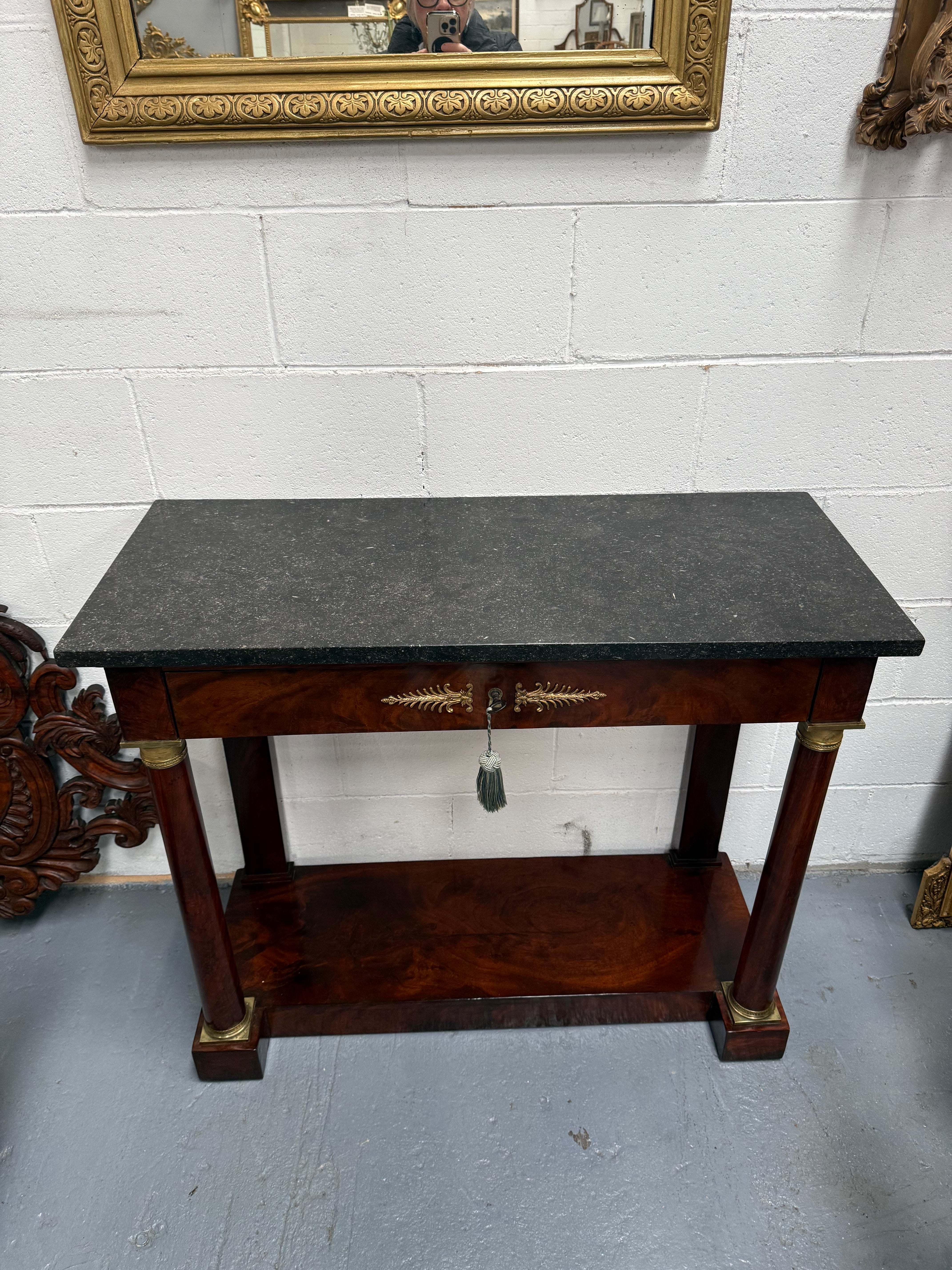 Empire Mahogany Marble Top Console Hall Table | Antique & Vintage | Moonee Ponds Antiques | Australia Wide Delivery