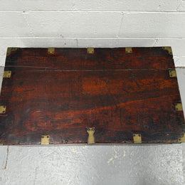 Antique Brass Bound Mahogany Sea Chest