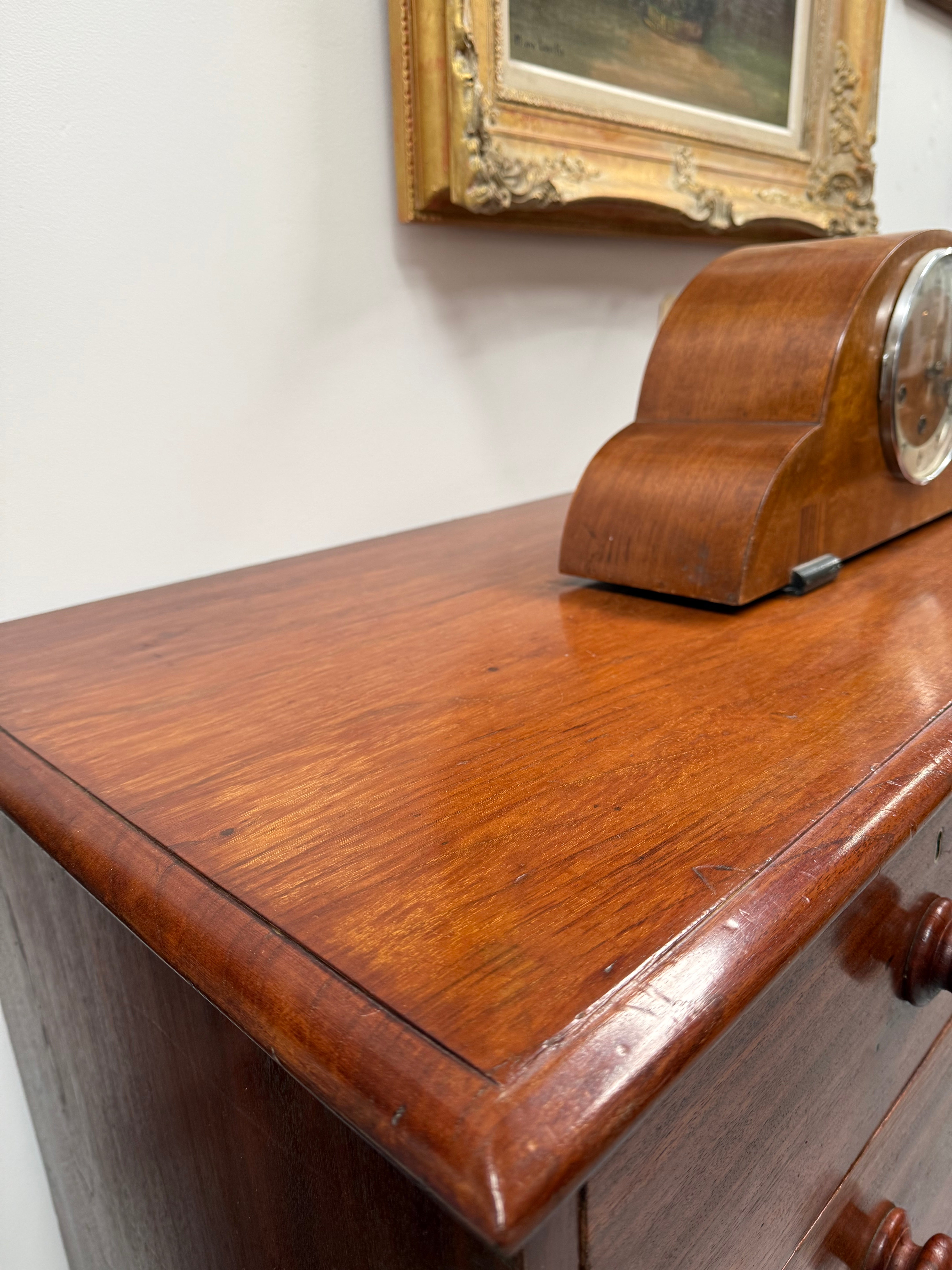 Cedar Chest Of Five Drawers On Bun Feet | Antique & Vintage | Moonee Ponds Antiques | Australia Wide Delivery