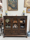 Versatile Three Door Leadlight Jacobean Style Bookcase / Display Cabinet | Antique & Vintage | Moonee Ponds Antiques | Australia Wide Delivery