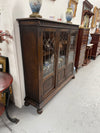 Versatile Three Door Leadlight Jacobean Style Bookcase / Display Cabinet | Antique & Vintage | Moonee Ponds Antiques | Australia Wide Delivery