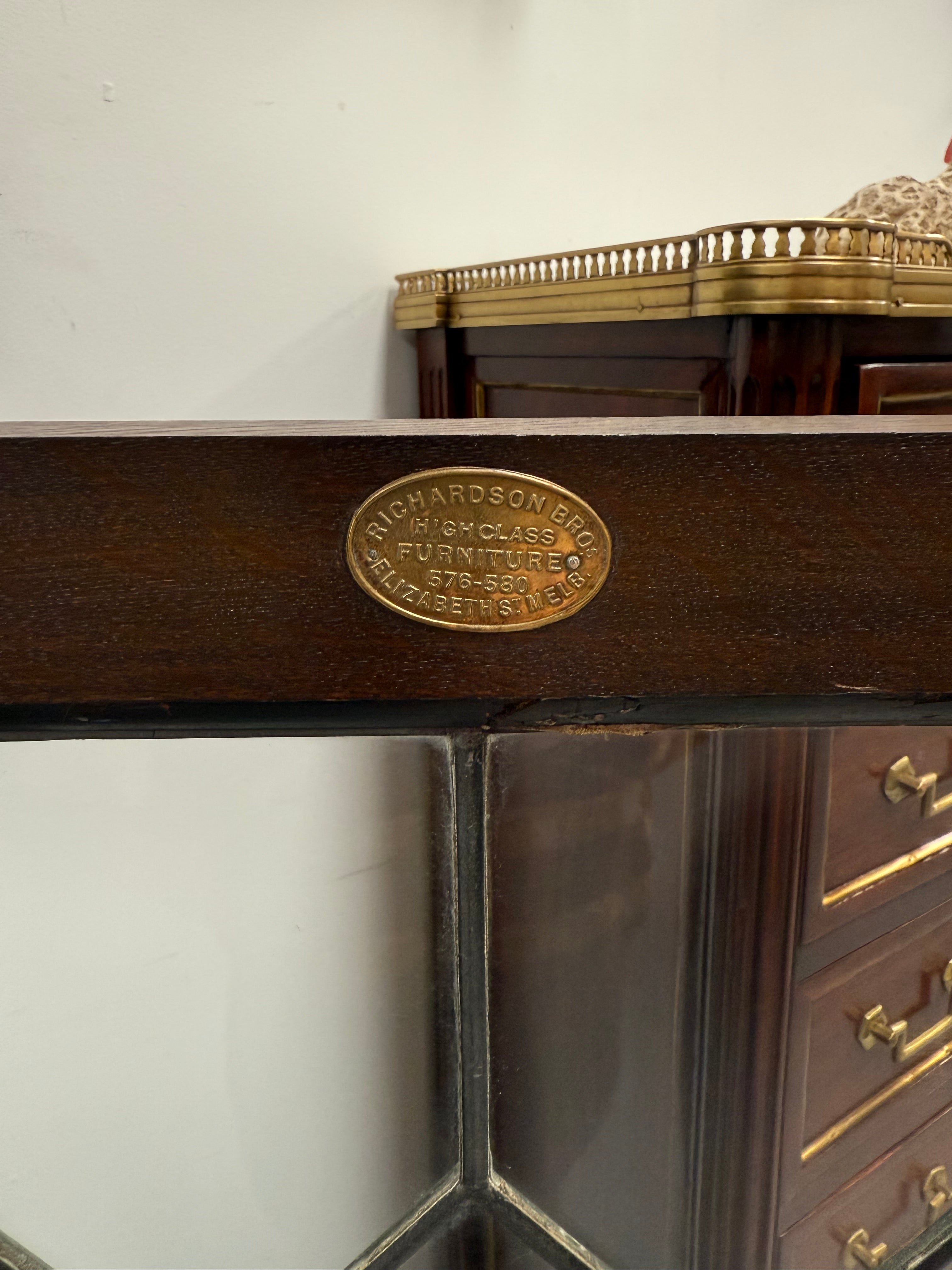 Versatile Three Door Leadlight Jacobean Style Bookcase / Display Cabinet | Antique & Vintage | Moonee Ponds Antiques | Australia Wide Delivery