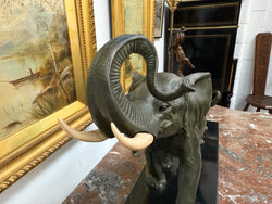 Art Deco Spelter Elephant Group On Marble Base | Antique & Vintage | Moonee Ponds Antiques | Australia Wide Delivery