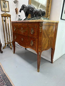 Unusual Transitional Marquetry Two Drawer Commode Cube Inlay, Swags & Stringing | Antique & Vintage | Moonee Ponds Antiques | Australia Wide Delivery