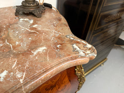 Louis XV Style Marquetry Inlaid Large Marble Topped Commode | Antique & Vintage | Moonee Ponds Antiques | Australia Wide Delivery