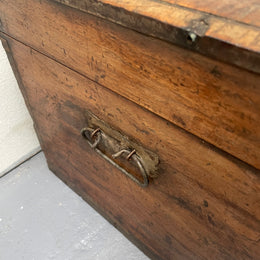 Characterful Small Victorian Wooden Chest/Trunk