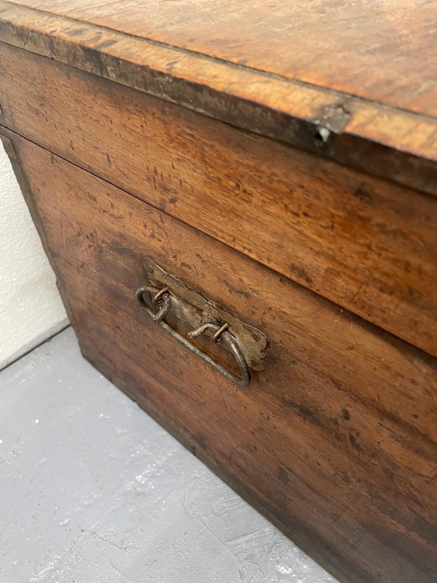 Characterful Small Victorian Wooden Chest/Trunk