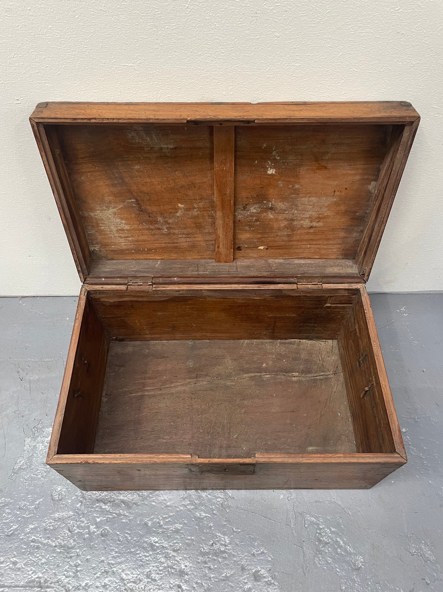 Characterful Small Victorian Wooden Chest/Trunk