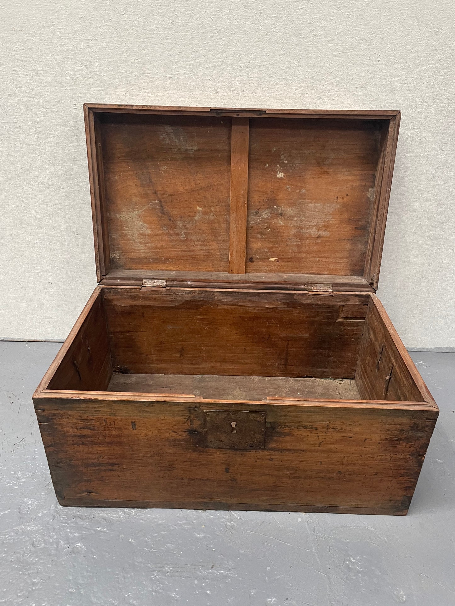 Characterful Small Victorian Wooden Chest/Trunk