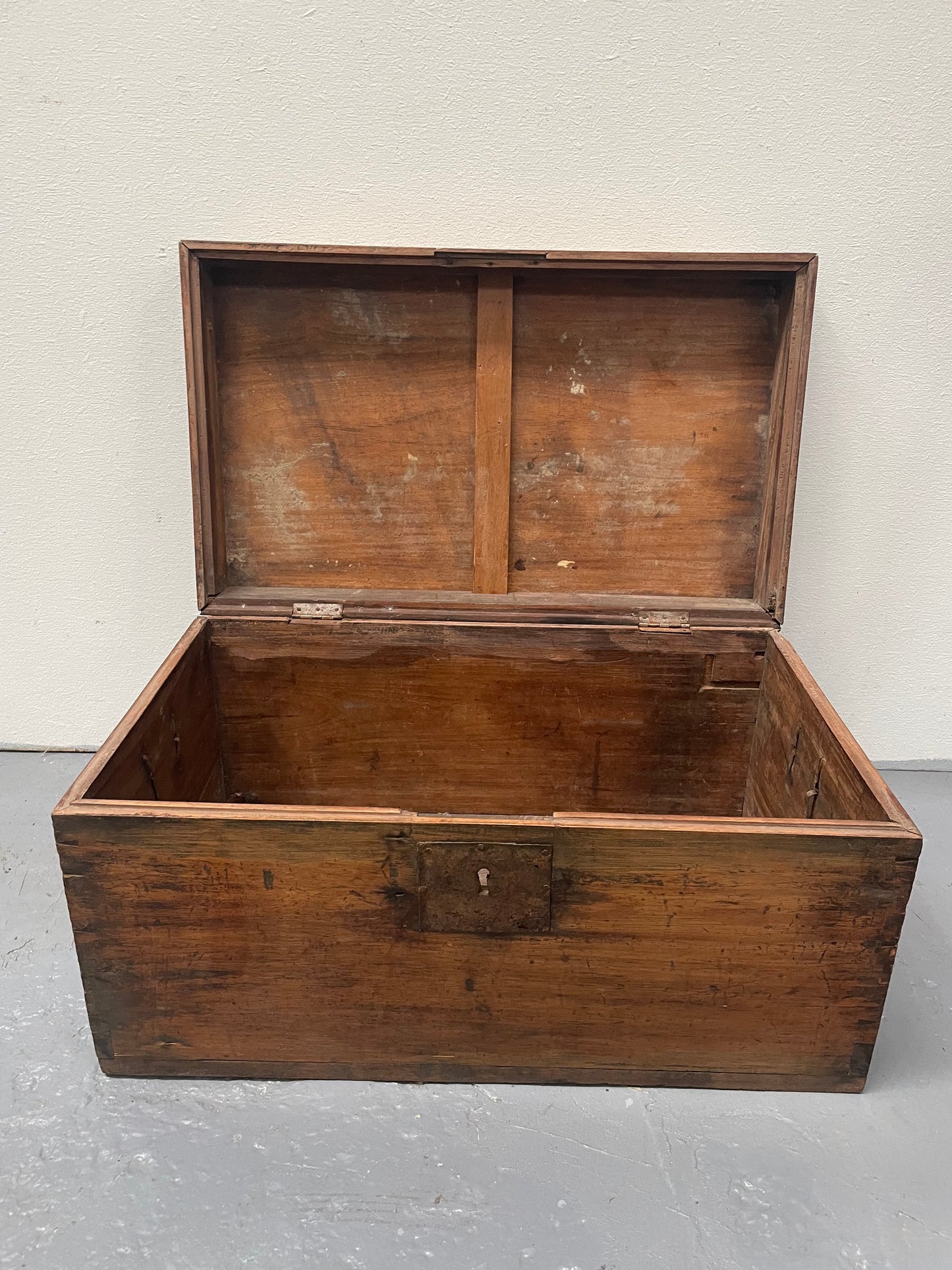 Characterful Small Victorian Wooden Chest/Trunk