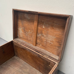 Characterful Small Victorian Wooden Chest/Trunk