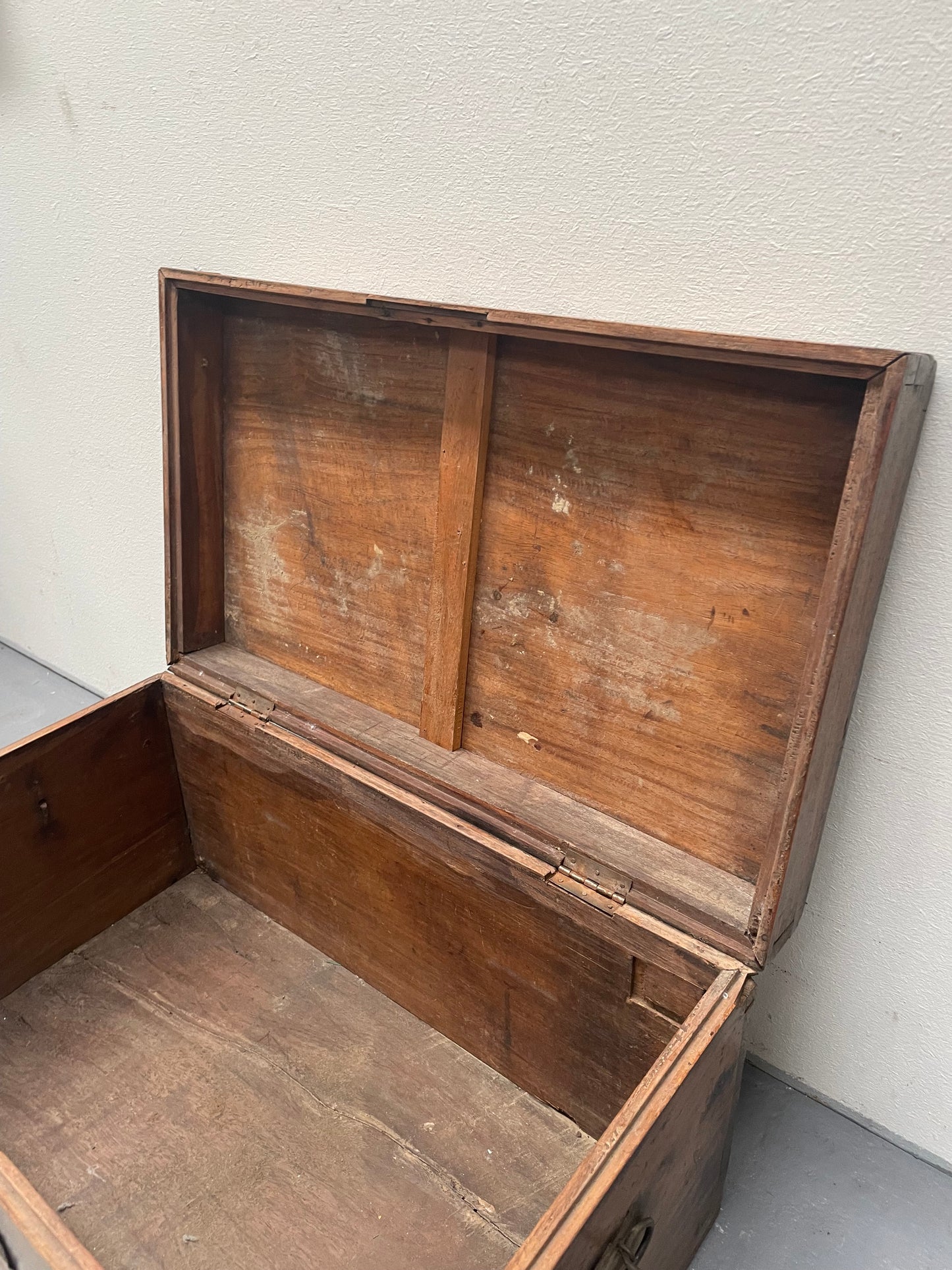 Characterful Small Victorian Wooden Chest/Trunk