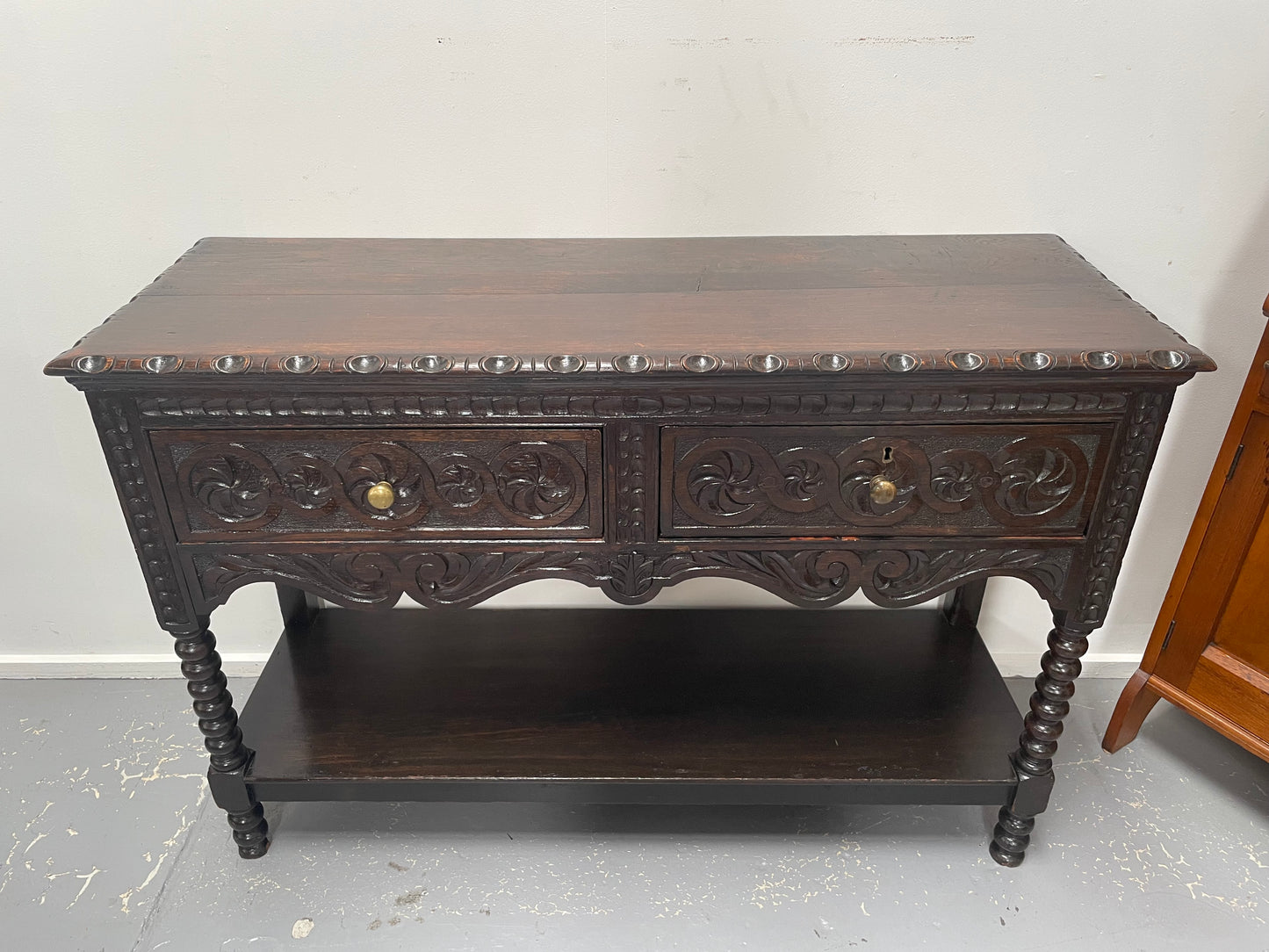 Early 19th Century Jacobean Style Carved Oak Sideboard / Dresser Base