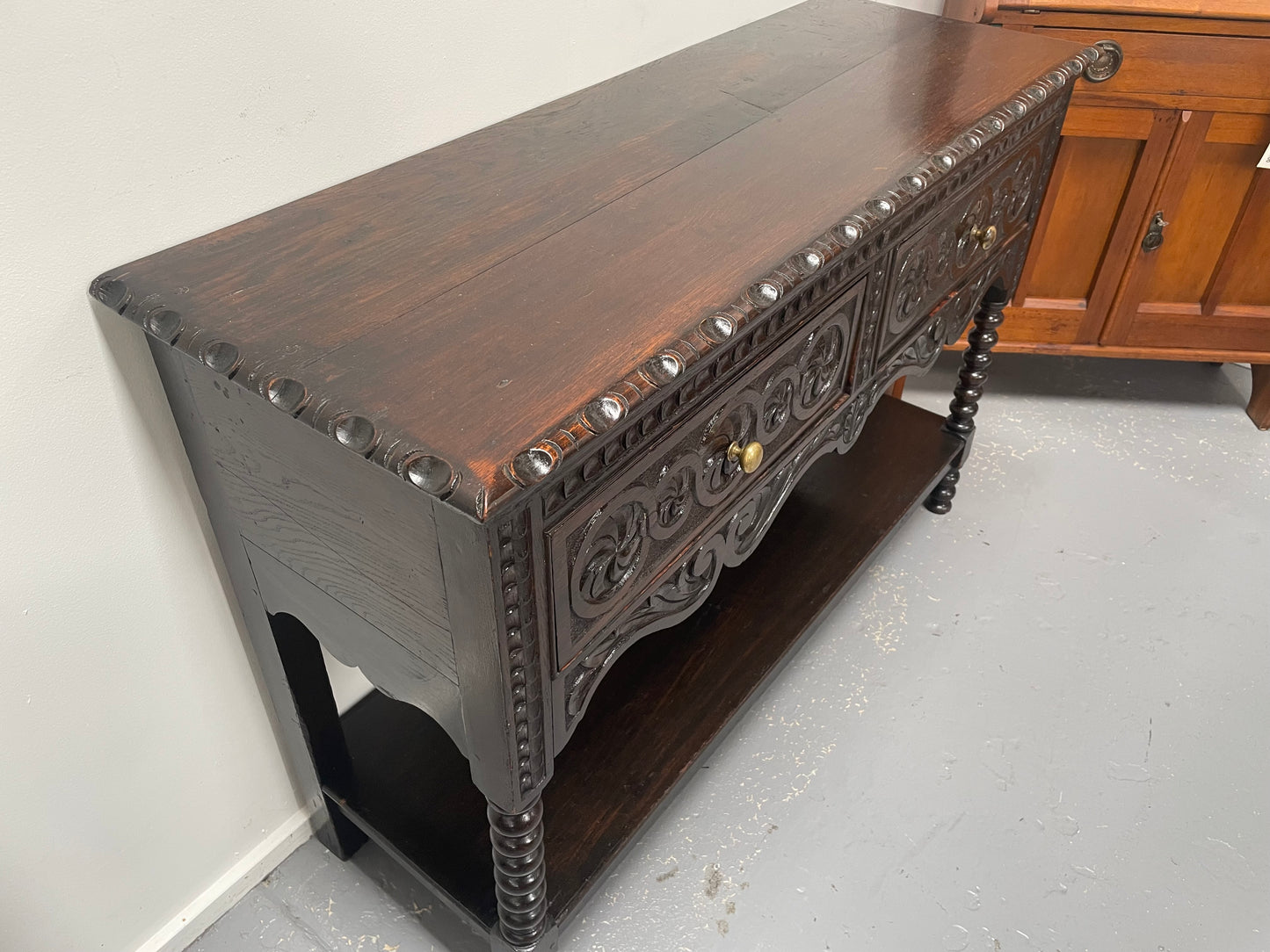 Early 19th Century Jacobean Style Carved Oak Sideboard / Dresser Base