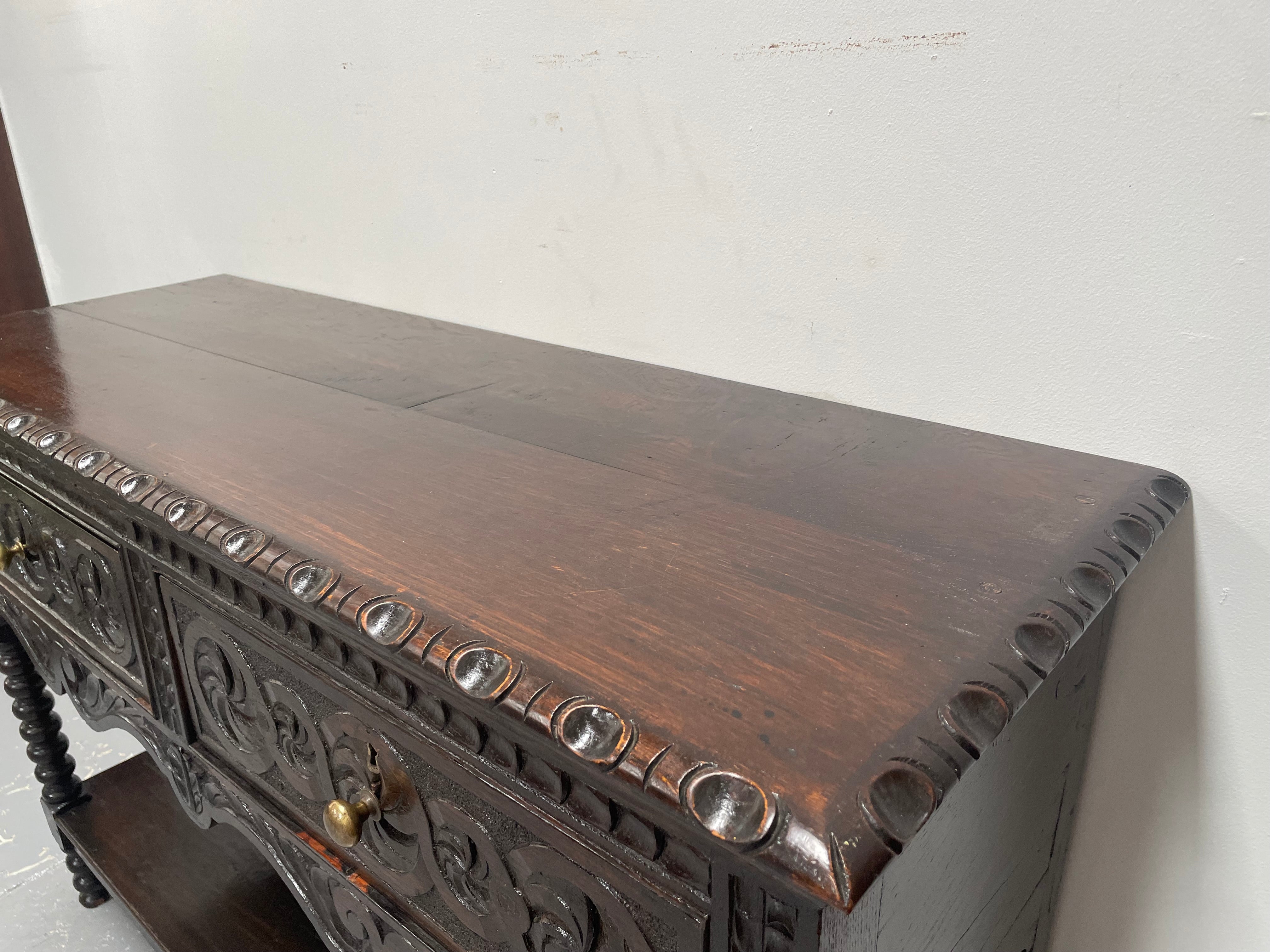 Early 19th Century Jacobean Style Carved Oak Sideboard / Dresser Base | Antique & Vintage | Moonee Ponds Antiques | Australia Wide Delivery