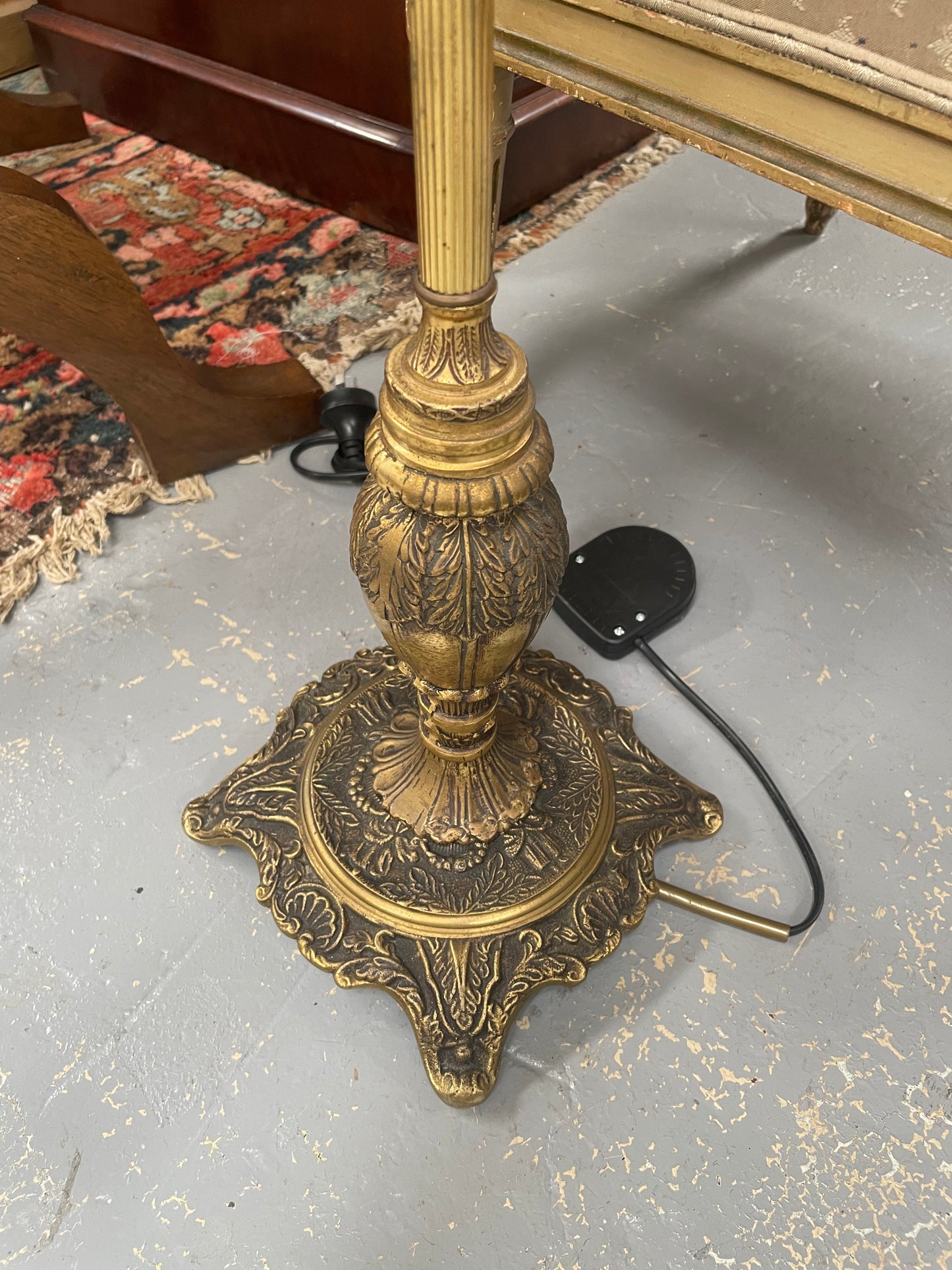 Gilt Metal Standard Lamp