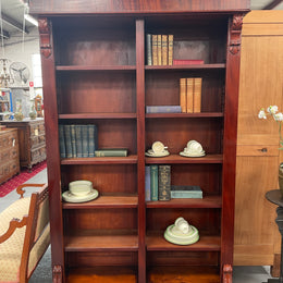 Restored Mahogany Victorian Split Double Open Front Bookcase.