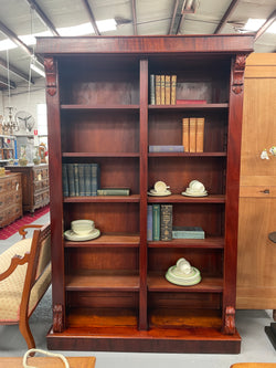 Restored Mahogany Victorian Split Double Open Front Bookcase. | Antique & Vintage | Moonee Ponds Antiques | Australia Wide Delivery