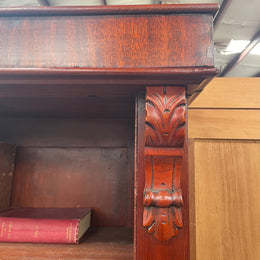 Restored Mahogany Victorian Split Double Open Front Bookcase.