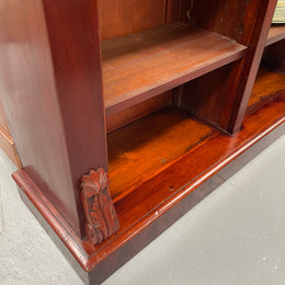 Restored Mahogany Victorian Split Double Open Front Bookcase.