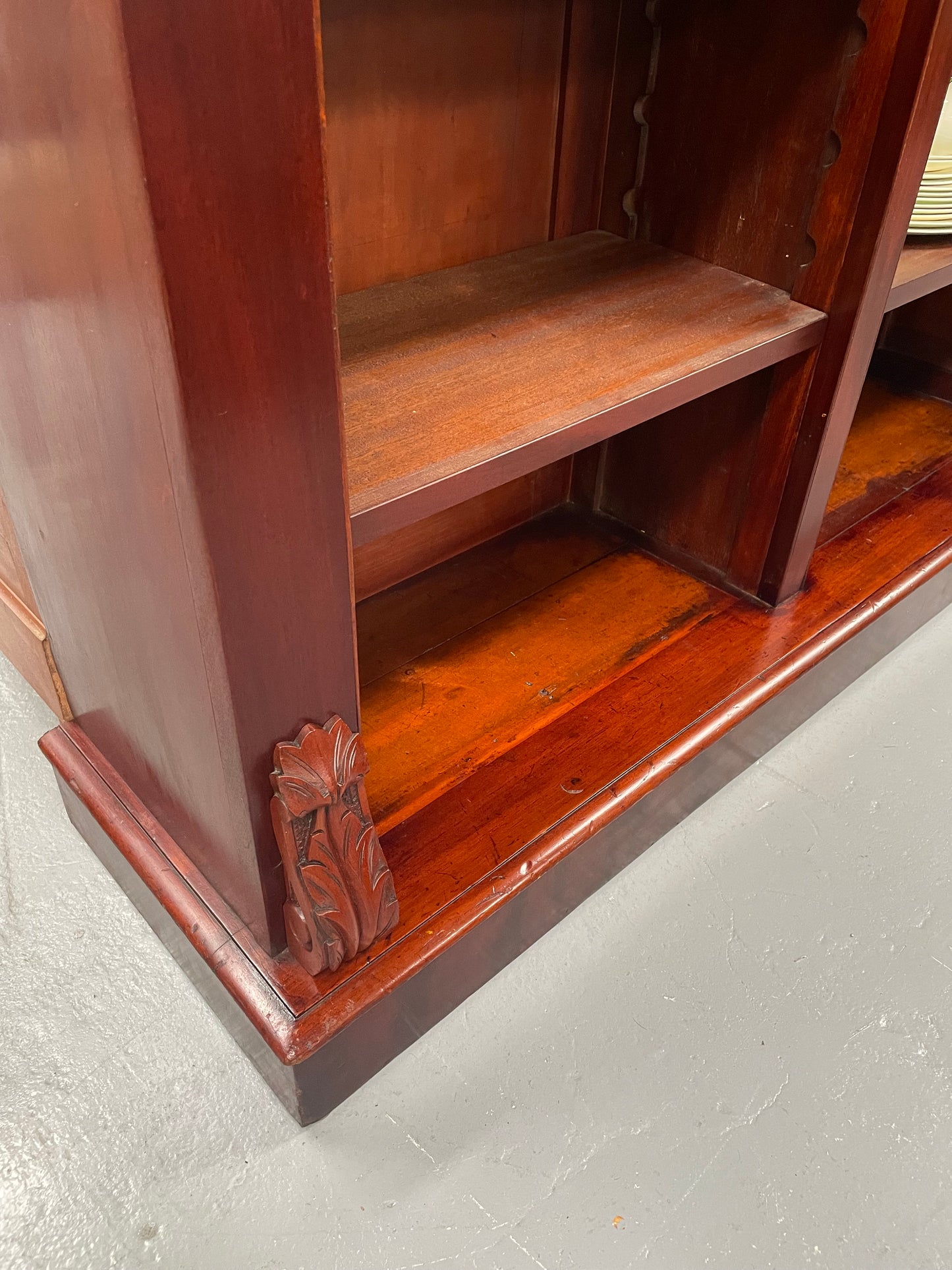 Restored Mahogany Victorian Split Double Open Front Bookcase.