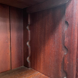 Restored Mahogany Victorian Split Double Open Front Bookcase.