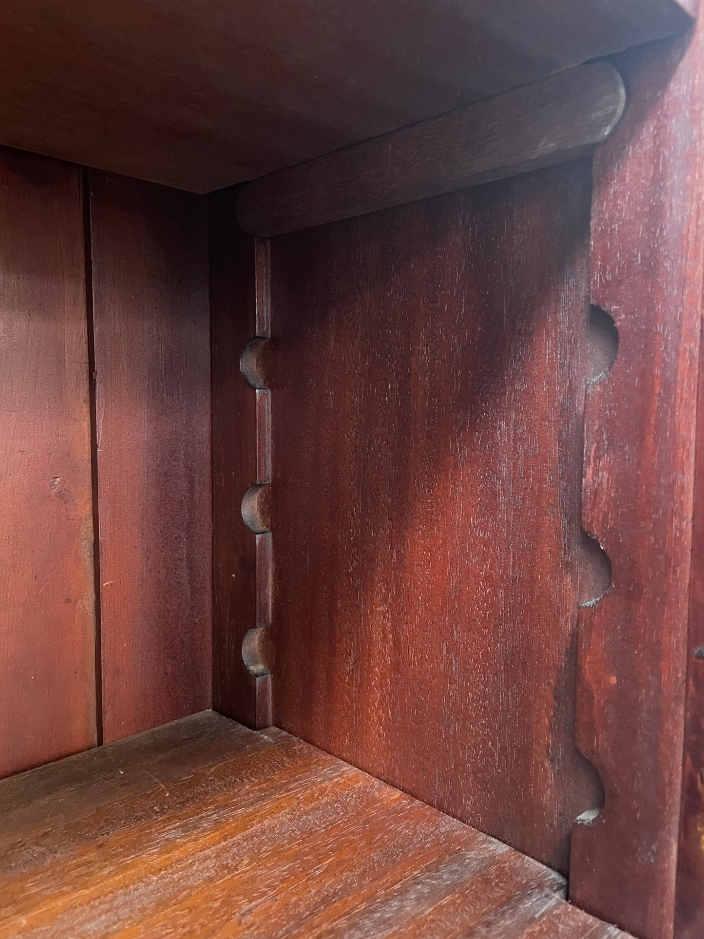 Restored Mahogany Victorian Split Double Open Front Bookcase.