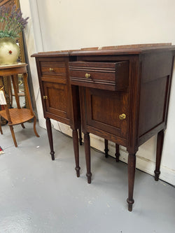 Pair of French Oak Inset Marble Top Bedsides | Antique & Vintage | Moonee Ponds Antiques | Australia Wide Delivery