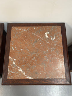 Pair of French Oak Inset Marble Top Bedsides | Antique & Vintage | Moonee Ponds Antiques | Australia Wide Delivery