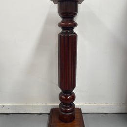 Solid Mahogany Fluted Column Pedestal