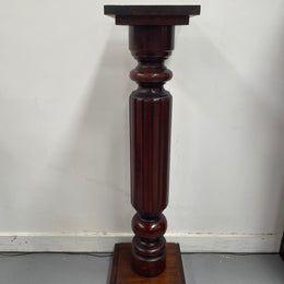 Solid Mahogany Fluted Column Pedestal