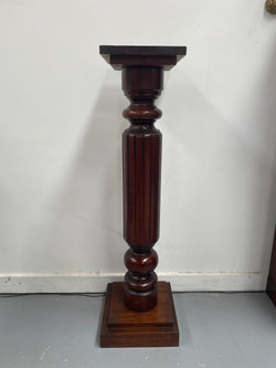 Solid Mahogany Fluted Column Pedestal | Antique & Vintage | Moonee Ponds Antiques | Australia Wide Delivery