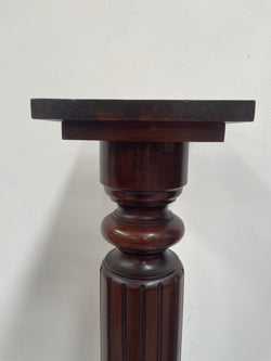 Solid Mahogany Fluted Column Pedestal | Antique & Vintage | Moonee Ponds Antiques | Australia Wide Delivery