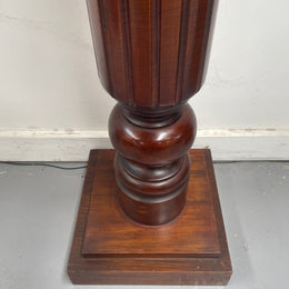 Solid Mahogany Fluted Column Pedestal