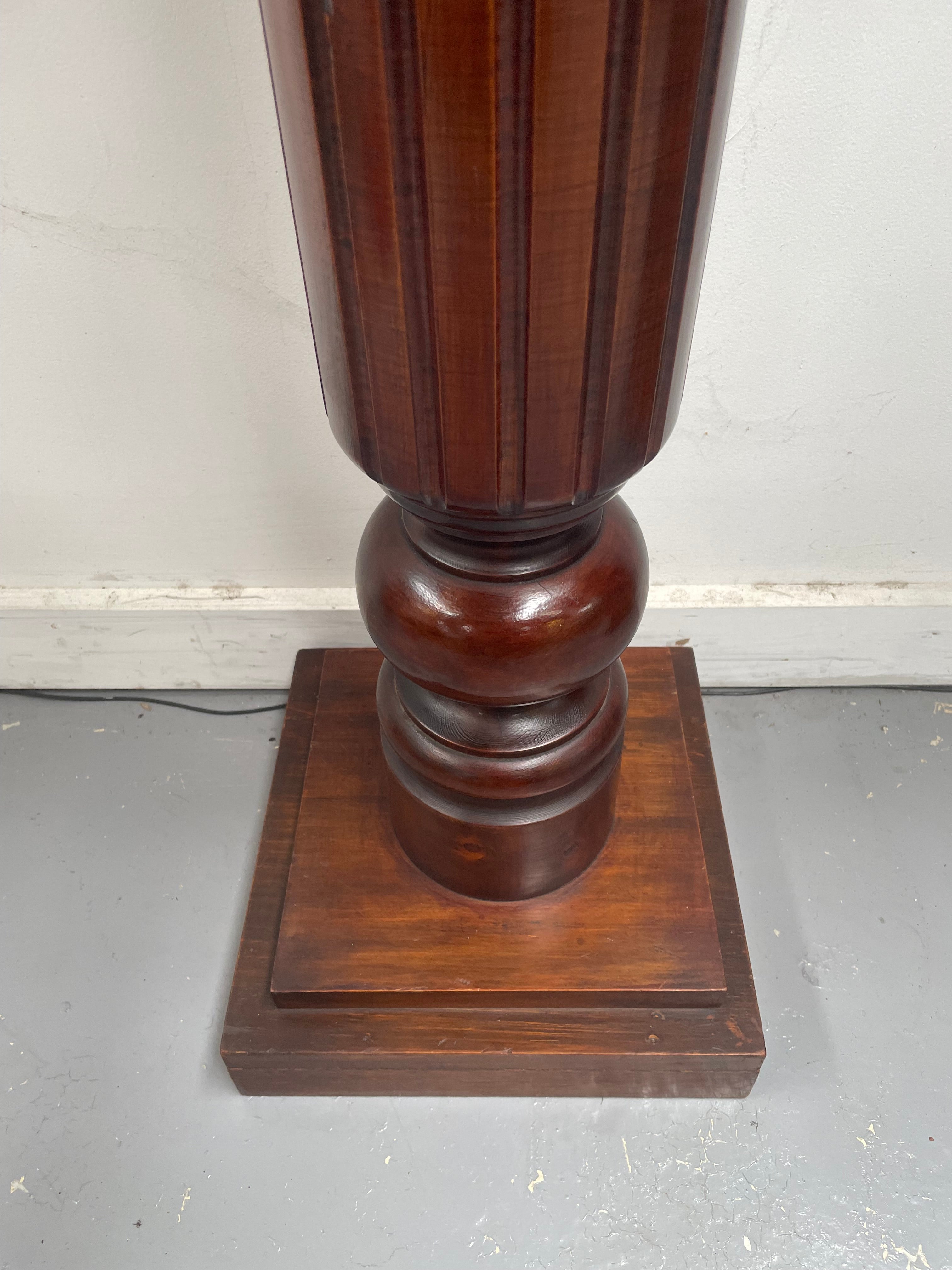 Solid Mahogany Fluted Column Pedestal | Antique & Vintage | Moonee Ponds Antiques | Australia Wide