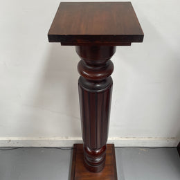 Solid Mahogany Fluted Column Pedestal